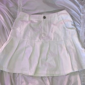 White tennis style denim skirt